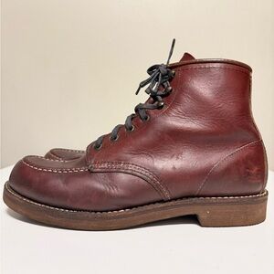 Red Wing 213 Burgundy Brown Leather Derby Boots Shoes Men's US 10.5 D UK 9.5